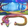 24 Inches 3D Printed Dragon with Dragon Egg, Articulated Rainbow Silk Crystal Dragon, Executive Desk Toy, Fidget ADHD Autism Toy D0102-DR-24 view 3