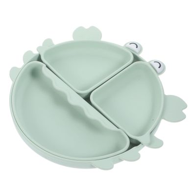 DECHOUS Unbreakable Silicone Boys and Girls Plate Boys and Girls Meals Compartment Bowl