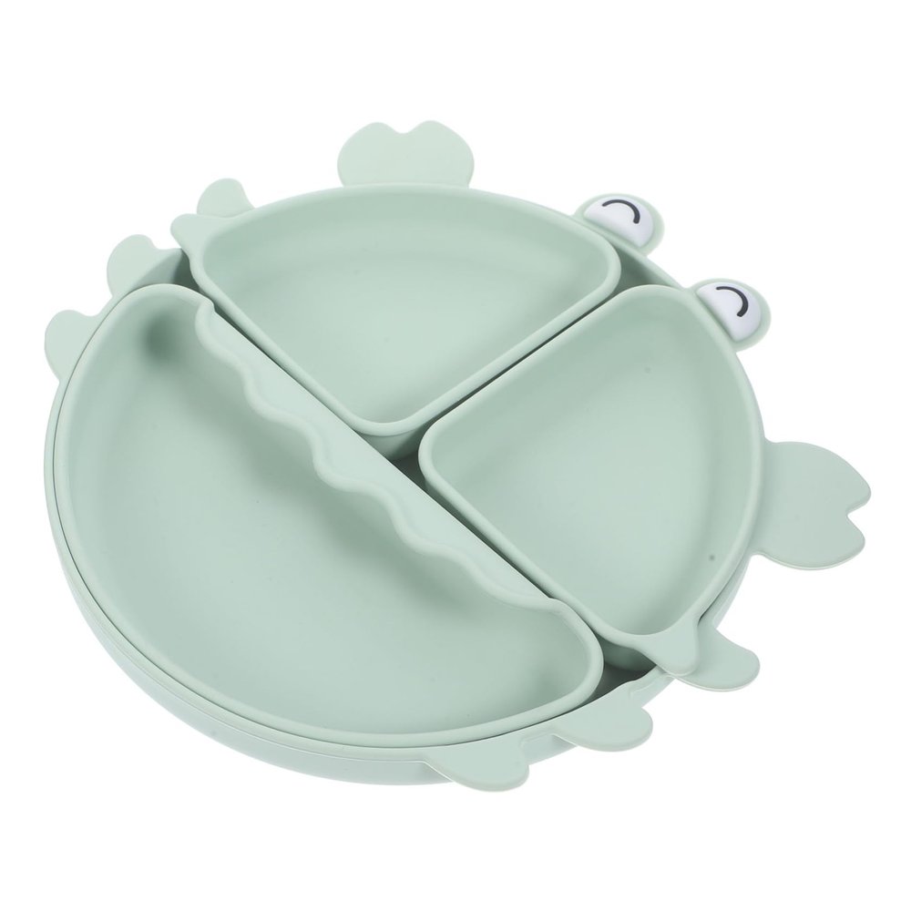 DECHOUS Unbreakable Silicone Boys and Girls Plate Boys and Girls Meals Compartment Bowl