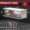 SAMYUCHO 1/64 Scale Diecast Display Case for Hot Wheels Matchbox Cars, Toy Car Model Mini Garage with LED Light and Acrylic Cover, Stackable Parking Lot Diorama Storage for Collection Present view 2