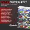 SAMYUCHO 1/64 Scale Diecast Display Case for Hot Wheels Matchbox Cars, Toy Car Model Mini Garage with LED Light and Acrylic Cover, Stackable Parking Lot Diorama Storage for Collection Present view 4