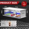 SAMYUCHO 1/64 Scale Diecast Display Case for Hot Wheels Matchbox Cars, Toy Car Model Mini Garage with LED Light and Acrylic Cover, Stackable Parking Lot Diorama Storage for Collection Present view 2