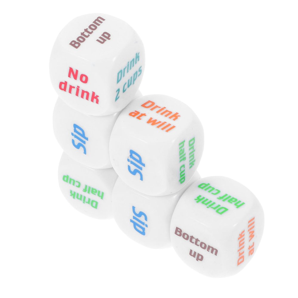 BESPORTBLE 6pcs Unique Drinking Dice Game for Parties Acrylic Ktv Bar Fun for Friends Gatherings Easy to Learn Boosts Atmosphere Great for Social Events
