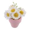 BCOATH Miniature Faux Daisy Flower Pot for Dollhouse Decor Lifelike Artificial Stylish Office Desk Bookshelf Accent No Maintenance Required for view 1