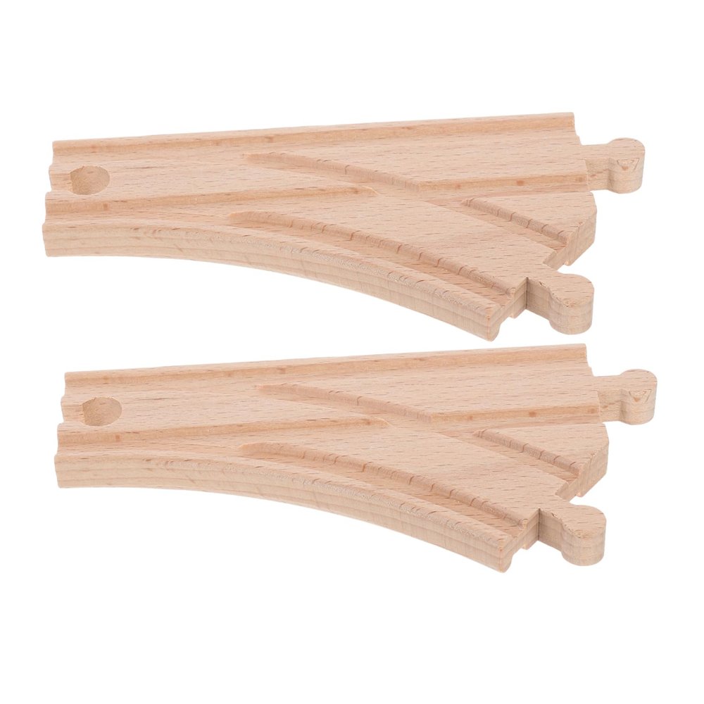Sosoport 2pcs Wooden y Track Connectors for Train Sets Multi-Directional Switch Tracks Wooden Railway Accessories for Boy Girl Educational Play Compatible with Major Brands