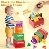 Atoylink Montessori Toys Shape Sorter for Toddlers, Wooden Stacking Blocks Nesting Boxes Baby Everyday Objects Shape Sorting Toys Matching Games, Preschool Learning Toys for 1 2 3 Year Old Boys Girls view 3