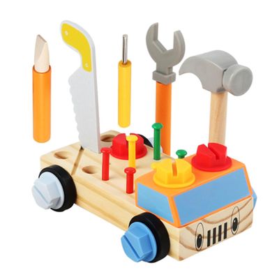 BESPORTBLE 1set Tool Car Toy for Boys and Girls Educational Screwdriver Board Wooden Disassembly Toy Fun Activity for Toddlers Problem-Solving Teamwork Skills