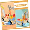BESPORTBLE 1set Tool Car Toy for Boys and Girls Educational Screwdriver Board Wooden Disassembly Toy Fun Activity for Toddlers Problem-Solving Teamwork Skills view 3