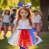 4th of July Tutu Set for Girl 6 to 12 Years Red White and Blue Tutu Patriotic Costume Accessories Independence Day Costume Halloween Cosplay Party view 2
