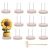 12 PCS Positive Crochet Doll Stands Wooden, Wooden Base Dual Needle Holder for Crochet Dolls Figurines Knitted Doll Display Stand for Positive Potato, Base Holder for Support Pickle Animal Toys view 1