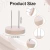 12 PCS Positive Crochet Doll Stands Wooden, Wooden Base Dual Needle Holder for Crochet Dolls Figurines Knitted Doll Display Stand for Positive Potato, Base Holder for Support Pickle Animal Toys view 2