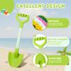 QINGLER 20 Long Sand Beach Shovels for Kids Heavy Duty Plastic Summer Sand Scoops Spades Toy Sandbox Garden Snow Digging Play Gift Set Party Bundle 2 Pack Green view 3