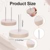 24 PCS Positive Crochet Doll Stands Wooden, Wooden Base Single Dual Needle Holder for Crochet Dolls Figurines Knitted Doll Display Stand for Positive Potato, Base Holder for Support Pickle Animal Toys view 3