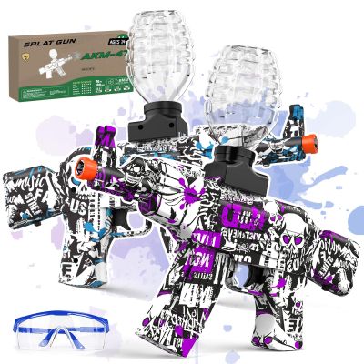 AKM-47 2-Pack Gel Ball Blaster Gun Electric Gel Gun Blaster with Top-Loading, Powerful Long-Range Accuracy, Rechargeable Splat Gun for Outdoor Games, Great for Teens & Adults, Ages 14+