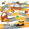 FUNBUD Construction Race Track Toy for Kids - Birthday Gifts for Boys Ages 3 4 5 6 7, Engineering Playset with 220+ PCS Flexible Tracks and 5 Construction Cars view 1
