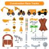 FUNBUD Construction Race Track Toy for Kids - Birthday Gifts for Boys Ages 3 4 5 6 7, Engineering Playset with 220+ PCS Flexible Tracks and 5 Construction Cars view 2