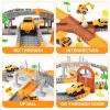 FUNBUD Construction Race Track Toy for Kids - Birthday Gifts for Boys Ages 3 4 5 6 7, Engineering Playset with 220+ PCS Flexible Tracks and 5 Construction Cars view 3