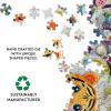 1000 Piece Adult Animal Jigsaw Puzzle, Modern Art Jigsaw Puzzle - Cartoon Cutout Button Tree and Tiger, for Family Fun and Puzzles view 4