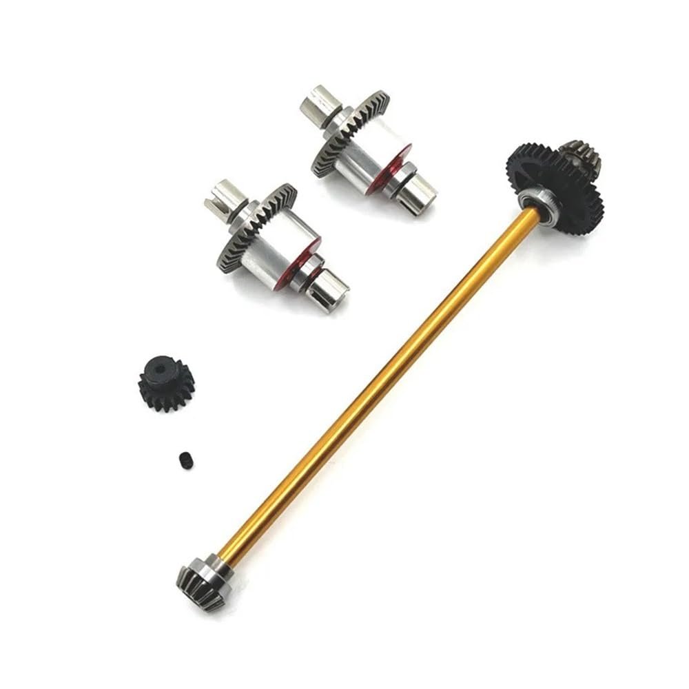 1/18 RC Car Upgrade Parts A949 A959 A969 A979 K929 Metal Differential and Central Drive Shaft Assembly 17T 38T Gear(Yellow)