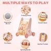 ROBUD Wooden Baby Walker, Baby Push Walker with Activity Center and Storage, Montessori Walker Toy for Boys and Girls Learning to Stand and Walk, Pink view 4