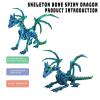 3D bone spined pterosaur, 3D printed dragon, 3D printed flying dragon with wings, 3D printed dragon toys - suitable for home office decoration and administrative desk pets (Blue-Green(11.81IN)) view 3