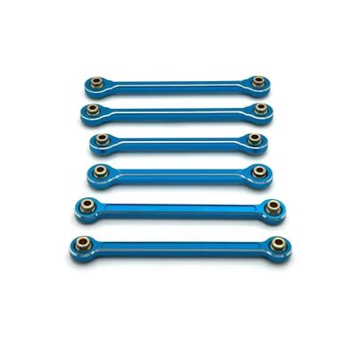 for MJX 10208 1/10 Metal Turnbuckles Pull Rod Link Rod Steering Rod Set RC Car Upgrade Parts Accessories Replacement Parts RC Car Repair Kit(Blue)