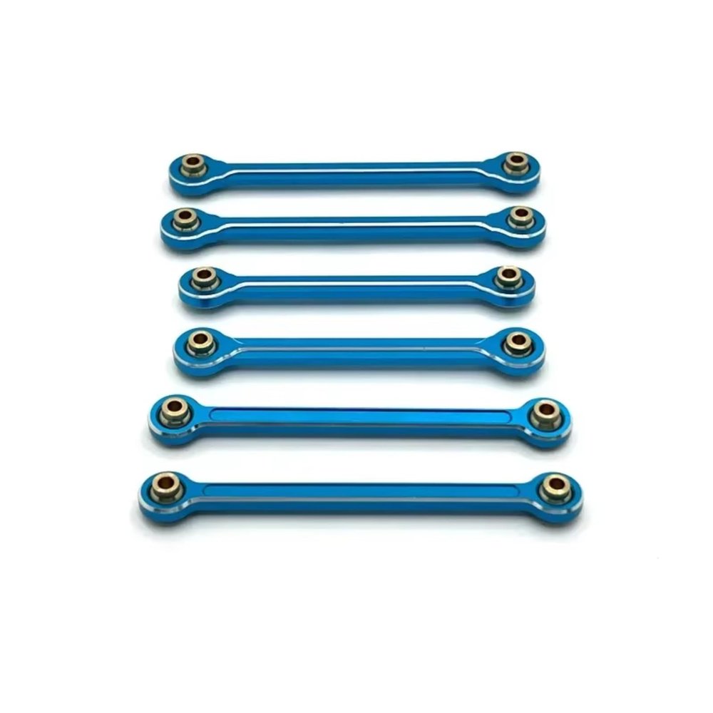 for MJX 10208 1/10 Metal Turnbuckles Pull Rod Link Rod Steering Rod Set RC Car Upgrade Parts Accessories Replacement Parts RC Car Repair Kit(Blue)