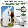 2.64 Quart High-Capacity Horizontal Milk Bottle Calf Feeder Bottles with Handle and Silicone NippleFarm Cow Milk Feeder, Livestock Supplies (White) view 3