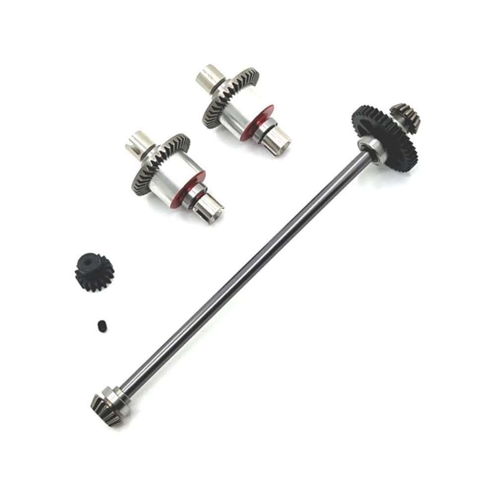 1/18 RC Car Upgrade Parts A949 A959 A969 A979 K929 Metal Differential and Central Drive Shaft Assembly 17T 38T Gear(Grey)