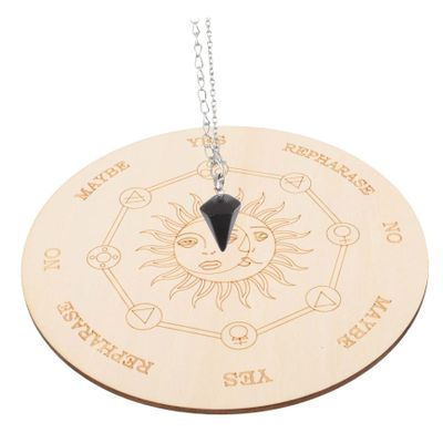 DECHOUS 1set Pendulum Board Dowsing Necklace Witch Altar Divination Tool Unique Metaphysical Message Board for Spiritual Practices
