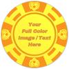 Lareyork 100 Custom Poker Chips, Personalized Plastic Drink Tokens with Your Logo, Image, or Text, Double-Sided Printed Chips for Bars, Casinos, Weddings, Parties, Business and Events (Yellow) view 1