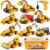 FLY2SKY Construction Toys for 3 4 5 6 7 8 Year Old Boys 9 in 3 Take Apart Toys with Electric Drill Take Apart Truck Set DIY Engineering Building Toy Push & Go STEM Toy Gift for Boys Toys Age 6-8 view 1