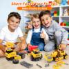 FLY2SKY Construction Toys for 3 4 5 6 7 8 Year Old Boys 9 in 3 Take Apart Toys with Electric Drill Take Apart Truck Set DIY Engineering Building Toy Push & Go STEM Toy Gift for Boys Toys Age 6-8 view 2