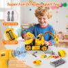 FLY2SKY Construction Toys for 3 4 5 6 7 8 Year Old Boys 9 in 3 Take Apart Toys with Electric Drill Take Apart Truck Set DIY Engineering Building Toy Push & Go STEM Toy Gift for Boys Toys Age 6-8 view 4