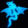 WUQIREN 3D Printed Dragon with Wings, 3D Printed Animals Toys, Fidget Dragon Toys, Flexible Articulated Winged Crystal Dragon Model, Desktop Pet Decor, Dragon Gift for Kids & Adult (Luminous-Blue) view 1