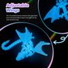 WUQIREN 3D Printed Dragon with Wings, 3D Printed Animals Toys, Fidget Dragon Toys, Flexible Articulated Winged Crystal Dragon Model, Desktop Pet Decor, Dragon Gift for Kids & Adult (Luminous-Blue) view 3