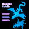 WUQIREN 3D Printed Dragon with Wings, 3D Printed Animals Toys, Fidget Dragon Toys, Flexible Articulated Winged Crystal Dragon Model, Desktop Pet Decor, Dragon Gift for Kids & Adult (Luminous-Blue) view 4