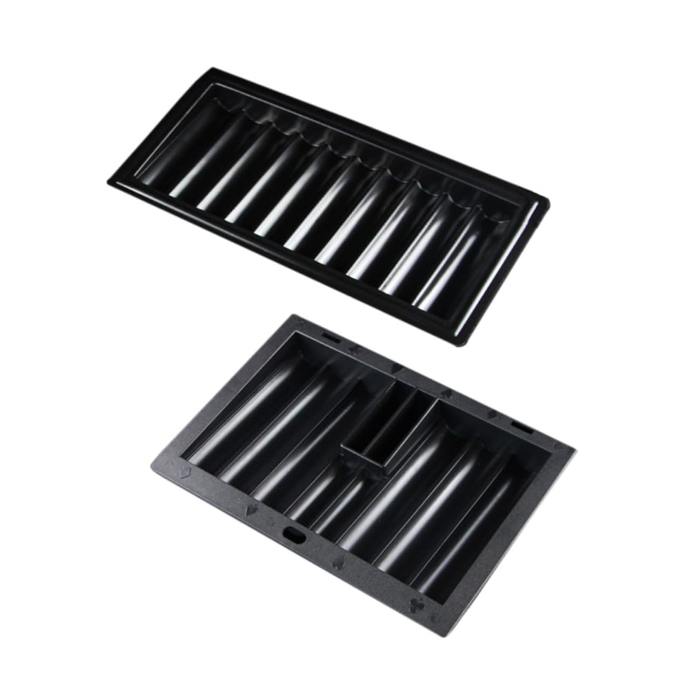 GARVALON 2pcs Plastic Poker Chip Tray Chip Holder for Table Games Space-Saving Design for Organized Poker for Game Night and Parties