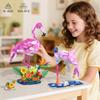 HOGOKIDS 3 in 1 Pink Flamingo Building Set with Flowers, Animal Figure with 3 Building Options - Flamingo, Bunny, or Dolphin, 558PCS Creative Easter Birthday Gift, Learning Toy for Kid Girl Boy Age 6+ view 2