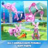 HOGOKIDS 3 in 1 Pink Flamingo Building Set with Flowers, Animal Figure with 3 Building Options - Flamingo, Bunny, or Dolphin, 558PCS Creative Easter Birthday Gift, Learning Toy for Kid Girl Boy Age 6+ view 3