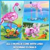 HOGOKIDS 3 in 1 Pink Flamingo Building Set with Flowers, Animal Figure with 3 Building Options - Flamingo, Bunny, or Dolphin, 558PCS Creative Easter Birthday Gift, Learning Toy for Kid Girl Boy Age 6+ view 4