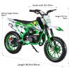 YOXIER 49cc 2-Stroke Gas Kids Dirt Bike with Dual Disc Brakes Gas Motorcycle for Kids 8-14 with Max Speed 30KM/H,Gas Power Pocket Rocket Bike with Front Rear Disc Brakes, Mini Motorcycle Max Load 330 view 2