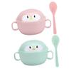 OUNONA 2Sets Bowls with Spoons Insulated Penguin Cartoon Food Bowls Cute Dual Handle Design view 1