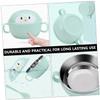 OUNONA 2Sets Bowls with Spoons Insulated Penguin Cartoon Food Bowls Cute Dual Handle Design view 4