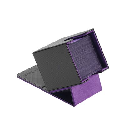 Mage Tech Adventurer [Apprentice] Modular Deck Box - Holds 99 Double-Sleeved Cards - Ultra-Rugged, Expandable Design - MTG PTCG LOR OPCG & More - Black/Purple