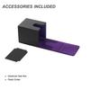 Mage Tech Adventurer [Apprentice] Modular Deck Box - Holds 99 Double-Sleeved Cards - Ultra-Rugged, Expandable Design - MTG PTCG LOR OPCG & More - Black/Purple view 4