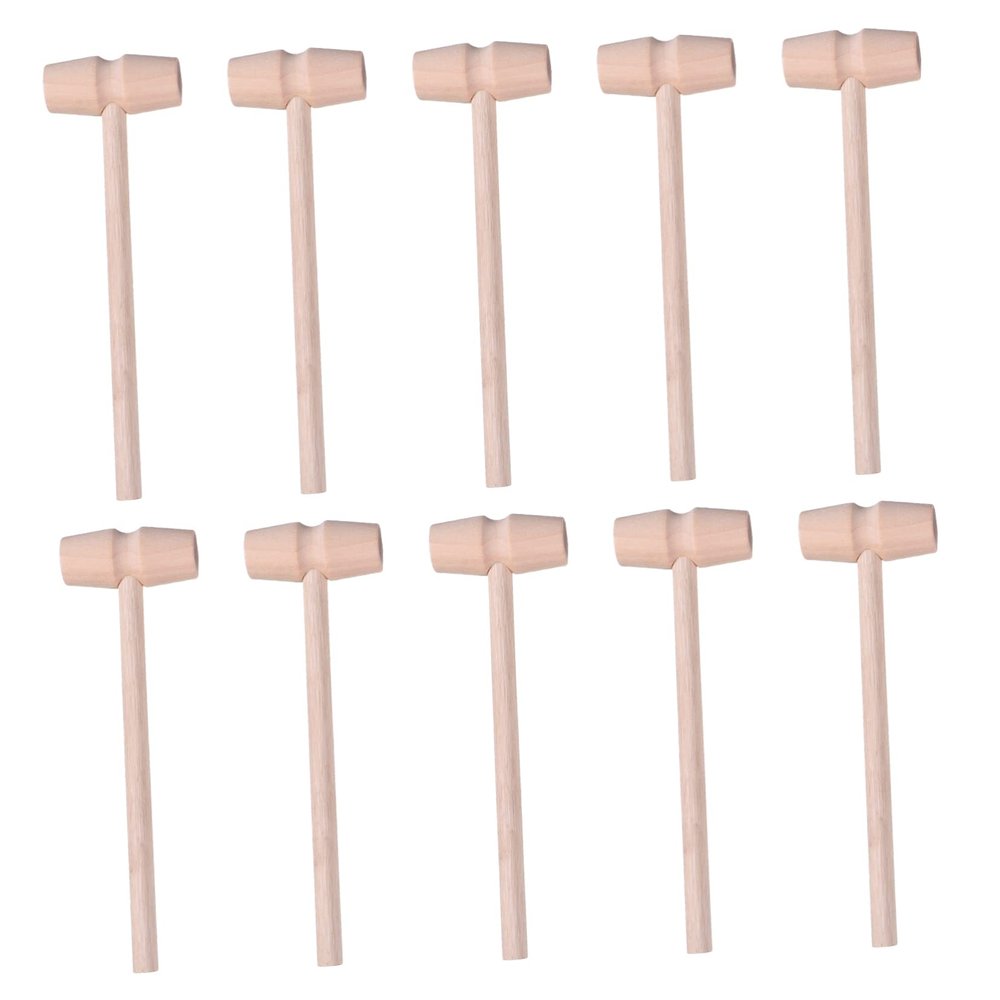 Alipis 10pcs Wooden Hammer Mini Mallets for Boys and Girls Food Mallets Ergonomic Handle for Hand Eye Coordination