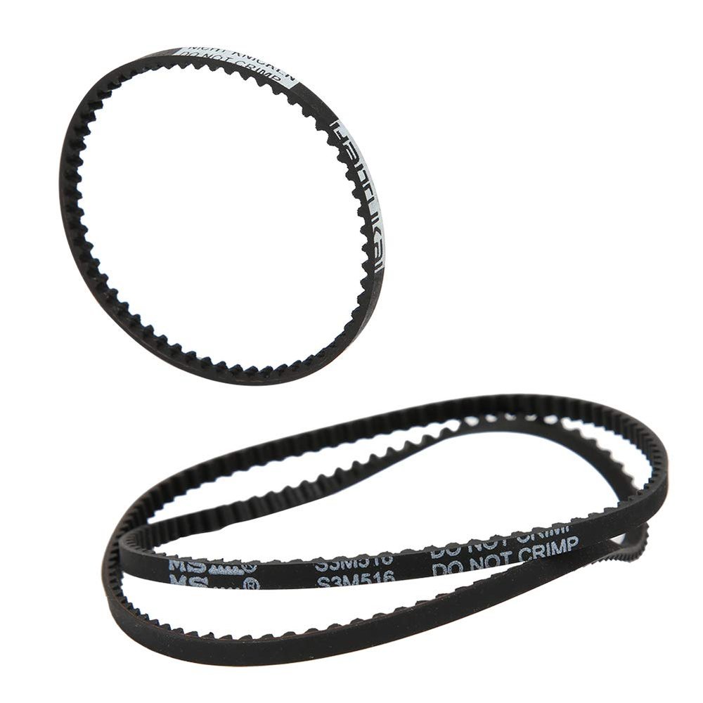 ZAWELIYO 516T Front and 177T Rear Belt Spare Parts for Sakuras XI XIS RC Car Accessories, Applicable to RC Vehicles and Remote Control Toys, Black Color (Black)