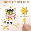 50 Pack Mini 6-Pointed Golden Star Sticks - Small Wand Decorations for Crafts, Party Decor & Christmas Tree Ornaments view 2