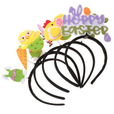 ARTSEWPLY 5pcs Easter Cartoon Headbands for Boy Girl Kawaii Bunny Hair Hoops Easter Party Accessories for Lightweight and Fun Photo Props for Celebrations
